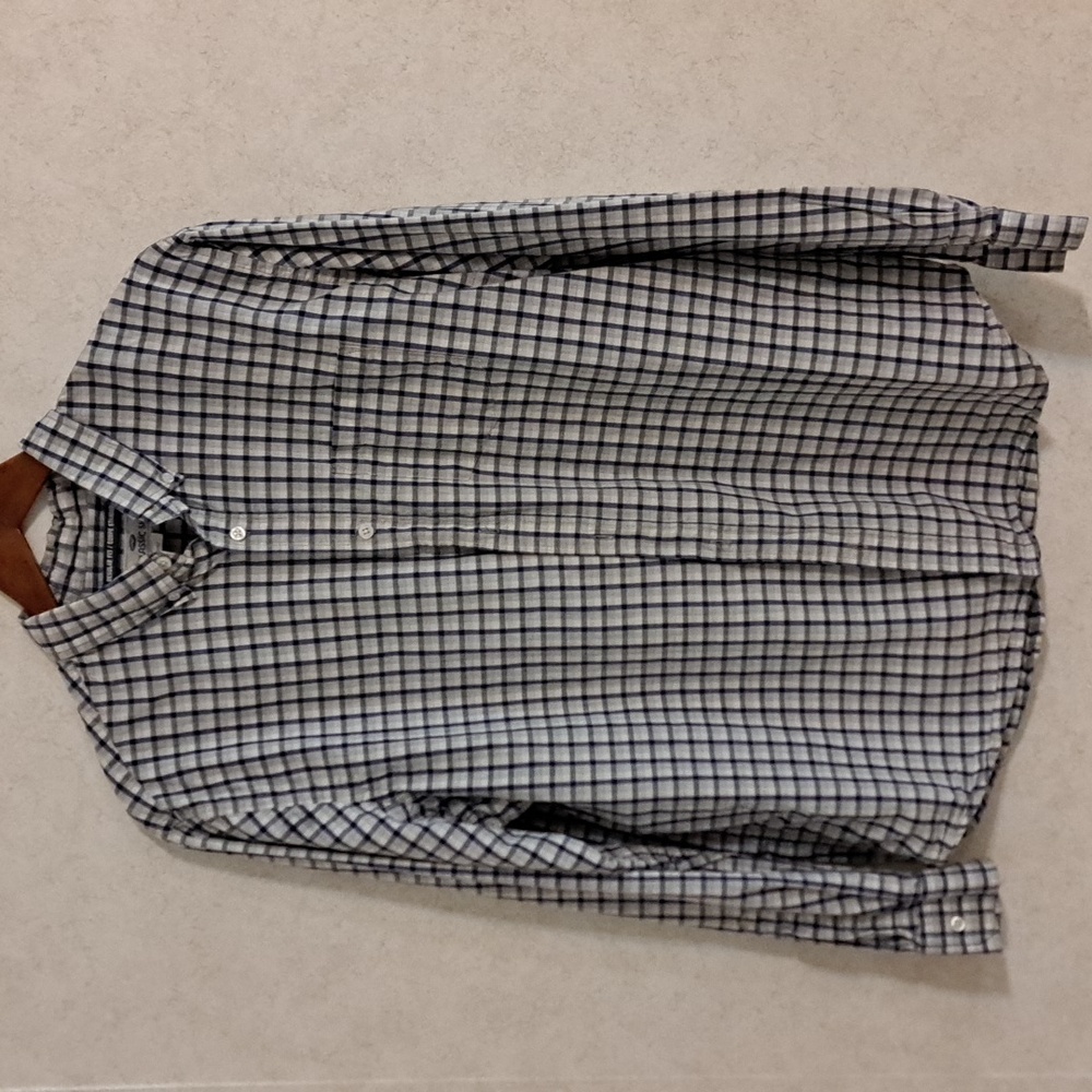 Old Navy Blue and Grey Plaid Shirt XL Regular Fit